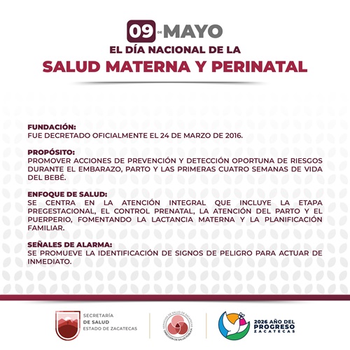 09 de Mayo día Nacional de la Salud Materna y Perinatal